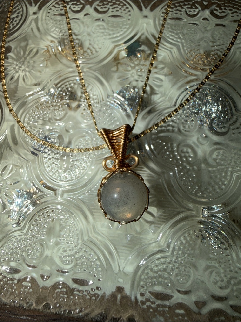 NEW dainty 14k yellow gold fill natural laboradorite sphere pendant wire wrapped